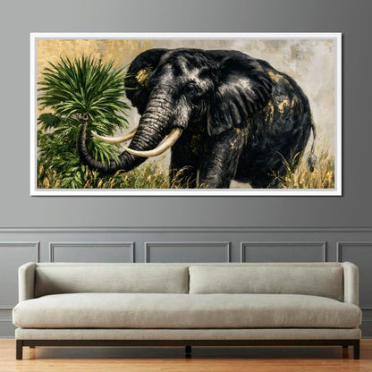 Silent Monarch of the Gilded Savanna Canvas Wall Art