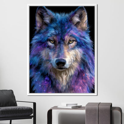 Galactic Wolf Night Watcher Canvas Wall Art