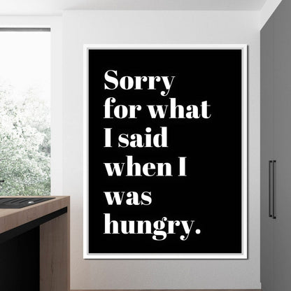 Apology Before Snacks Take Over Canvas Wall Art