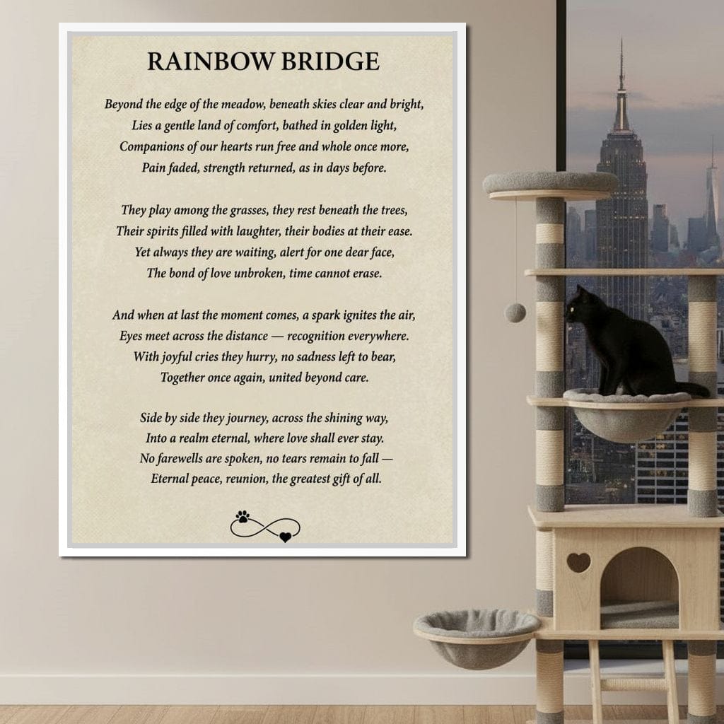 Rainbow Bridge Poem Canvas Wall Art