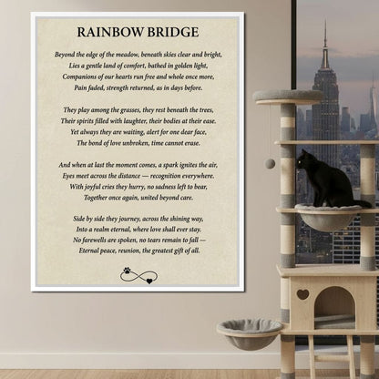 Rainbow Bridge Poem Canvas Wall Art
