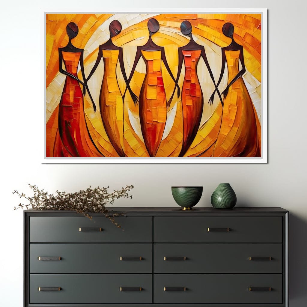 Women in Maroon Harmony Canvas Wall Art