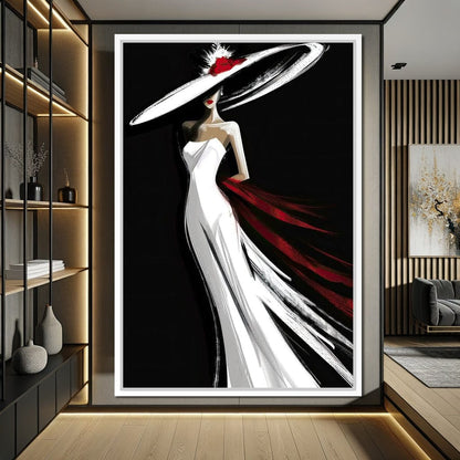 The White Dress - Elegant Silhouette Canvas Wall Art