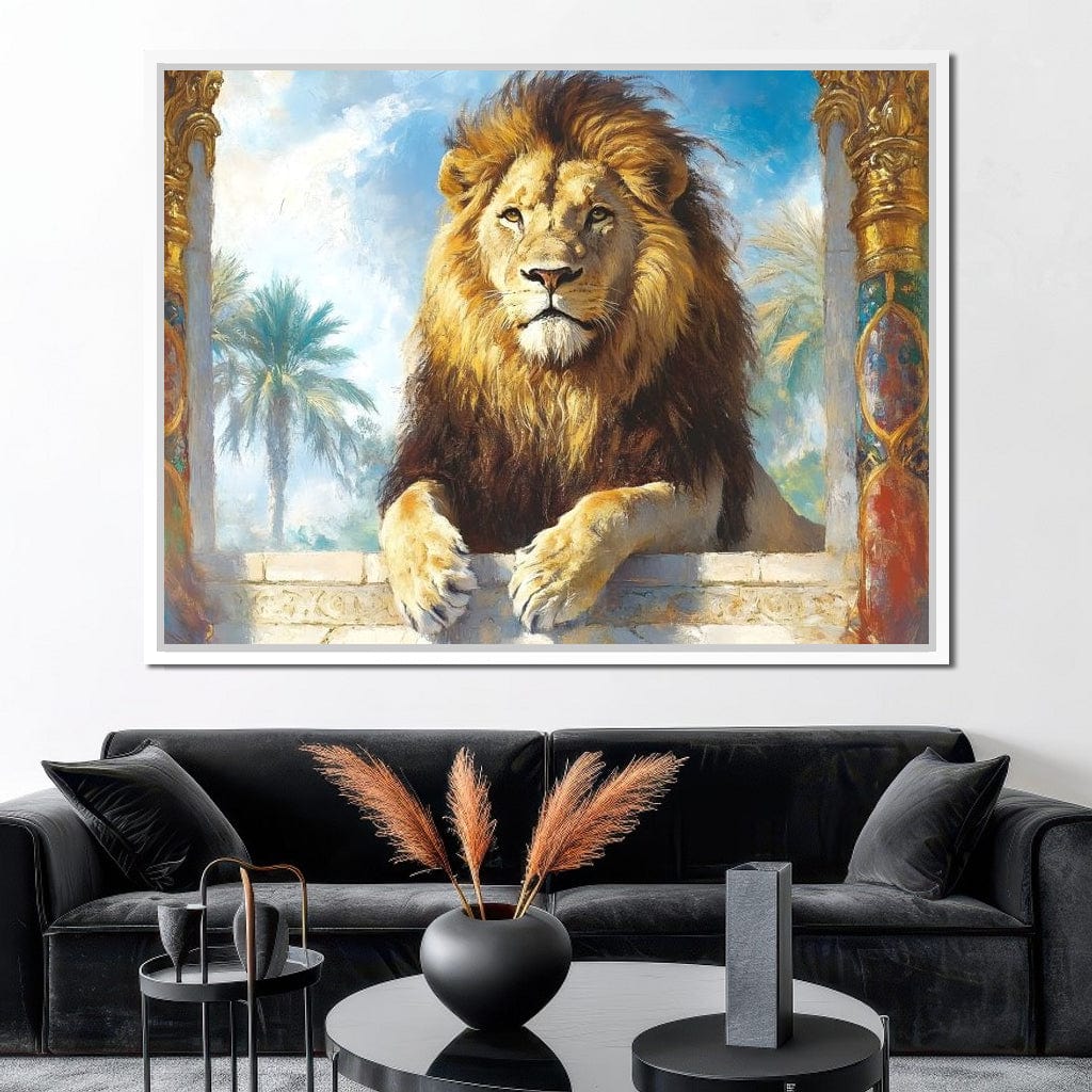 Lion Oasis Canvas Wall Art