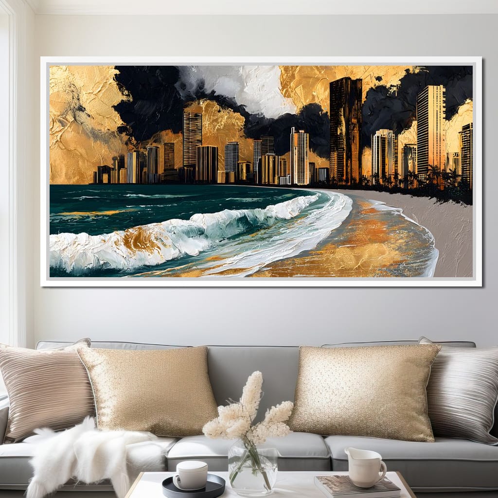 Gilded Towers Beyond The Tides Canvas Wall Art