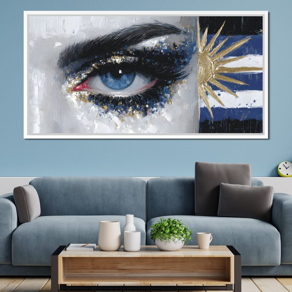 Golden Sun Blue Eye Canvas Wall Art