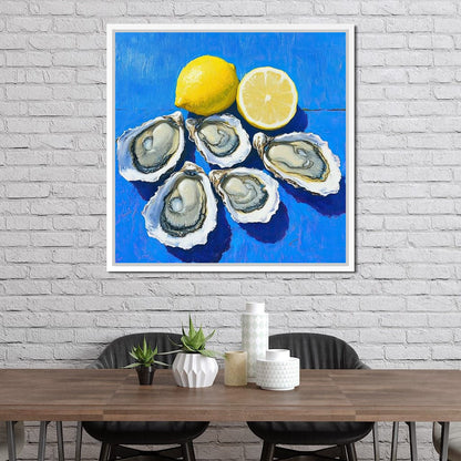 Lemon Kissed Oysters Canvas Wall Art