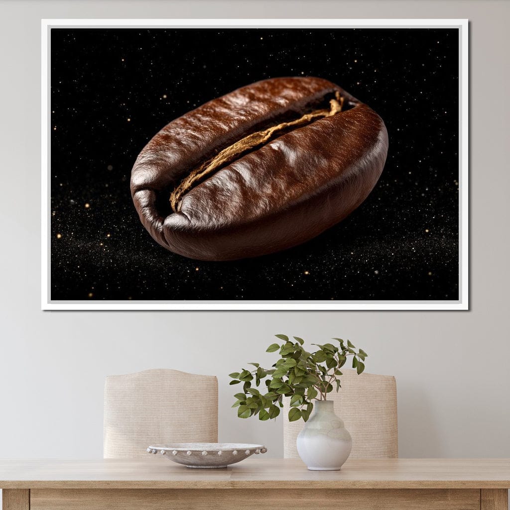 Cosmic Coffee Bean Orbit Canvas Wall Art