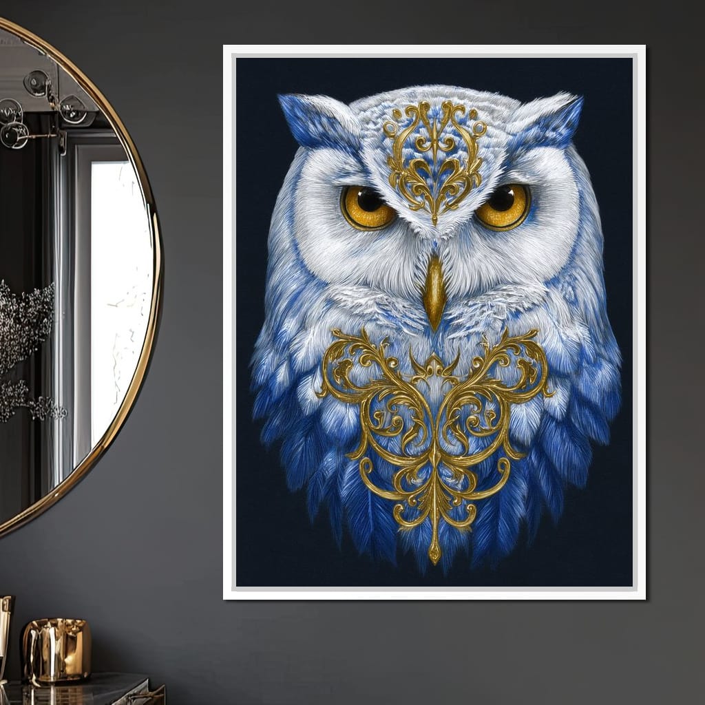 Gilded Owl Night Guardian Canvas Wall Art