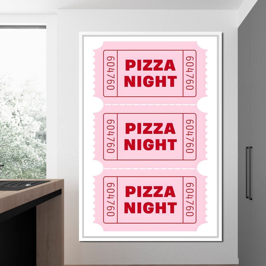 Retro Pizza Night Raffle Tickets Canvas Wall Art