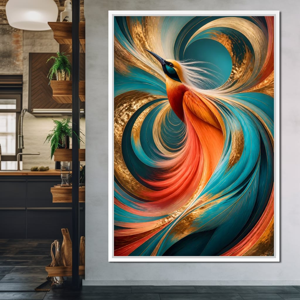 Gilded Flight Of The Radiant Plume Canvas Wall Art