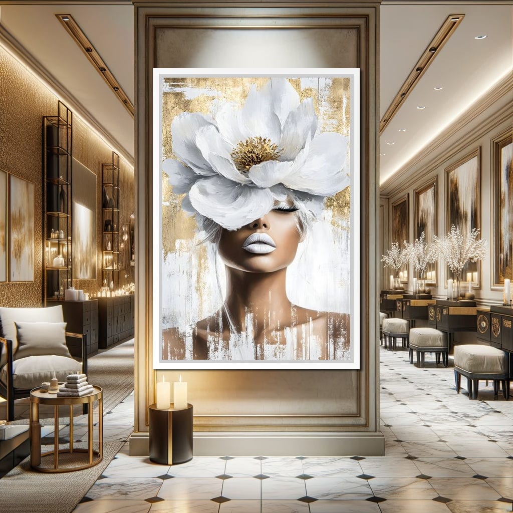 Petals of Golden Elegance Canvas Wall Art