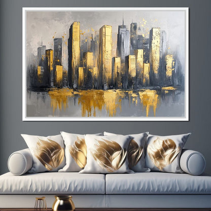 Golden Skyline Awakening Canvas Wall Art