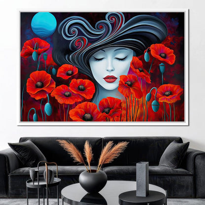 The Poppy Queen’s Dream Canvas Wall Art