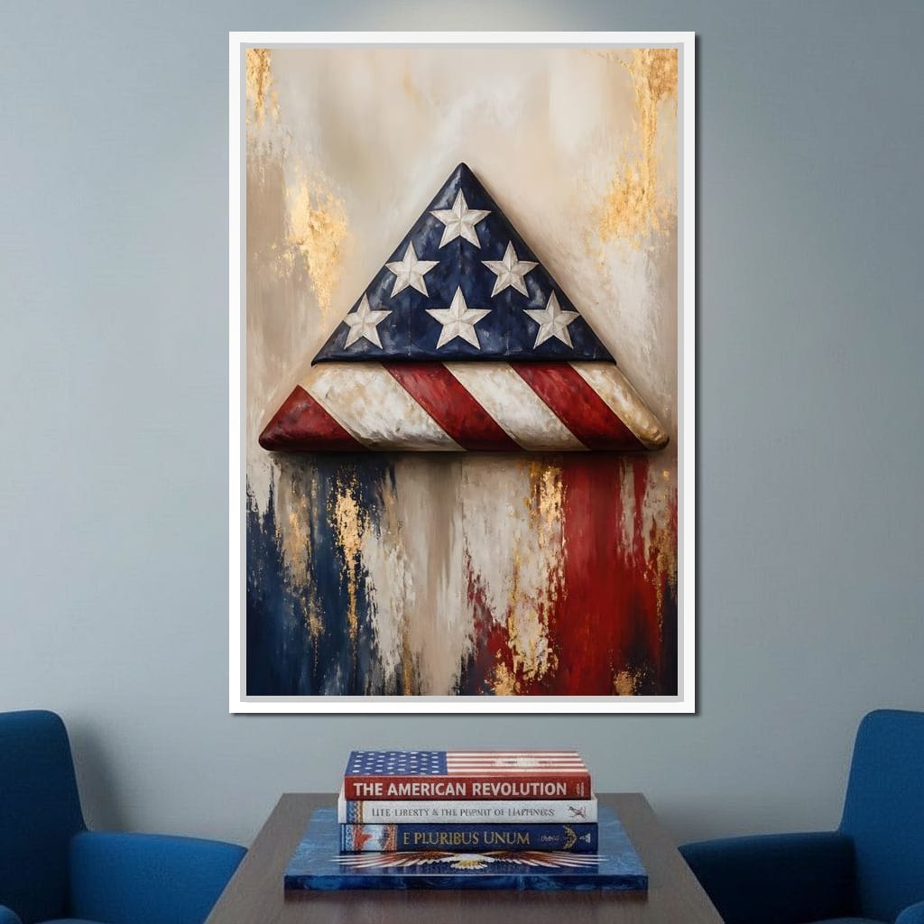 Folded Honor Beneath Gold Leaf Canvas Wall Art