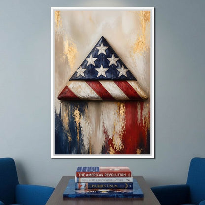 Folded Honor Beneath Gold Leaf Canvas Wall Art