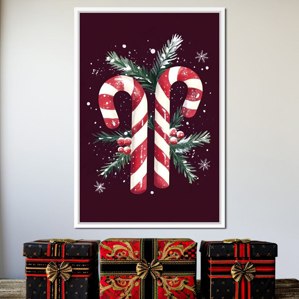 Candy Cane Christmas Treat Canvas Wall Art