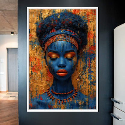 Sapphire Dreams Golden Peace Canvas Wall Art