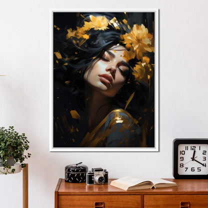 Regal Floral Headpiece Canvas Wall Art