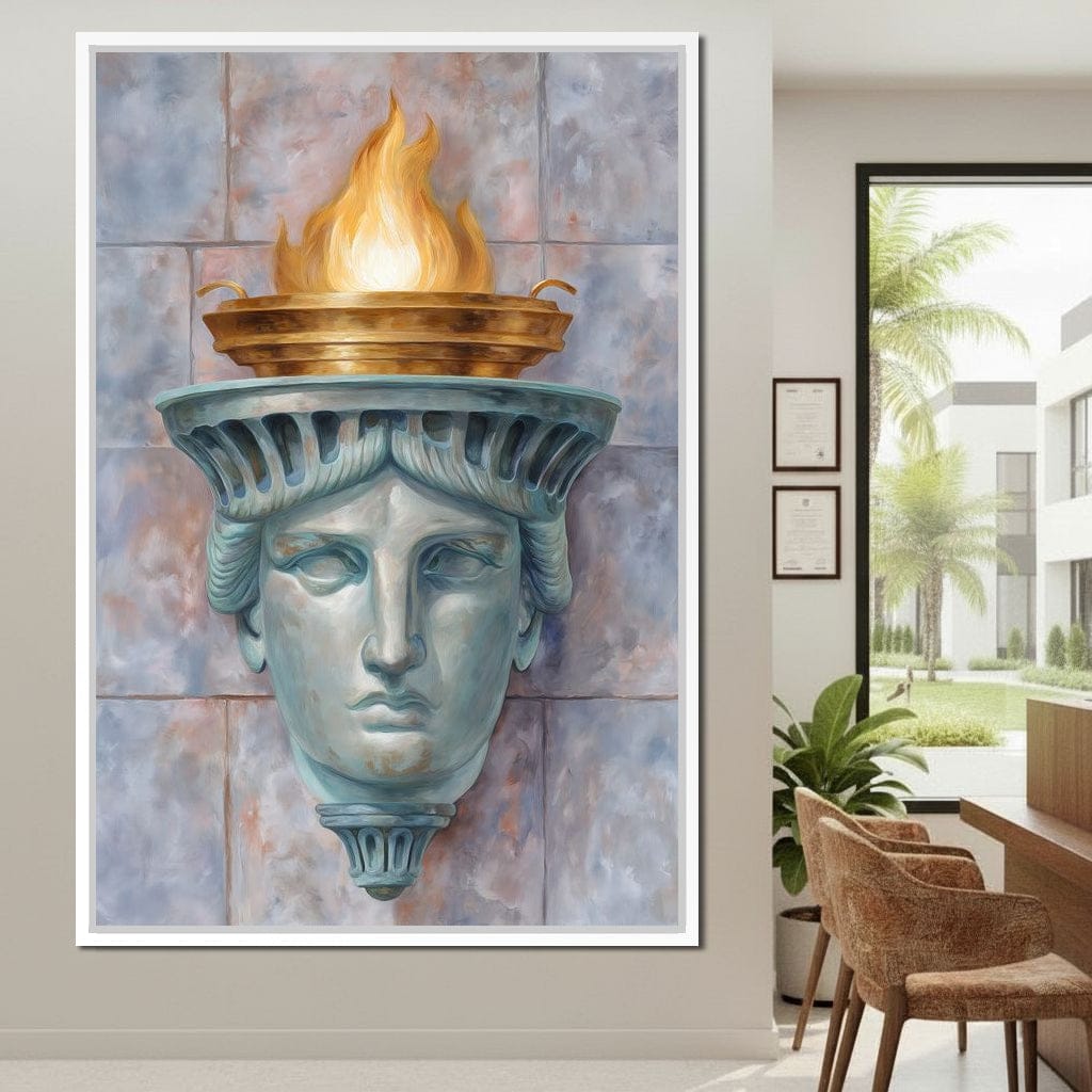 Liberty Torch Flame Portrait Canvas Wall Art