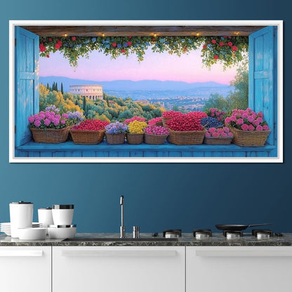 Tuscan Garden Splendor Vista Canvas Wall Art