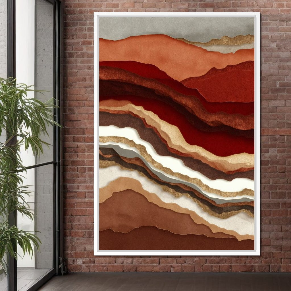 Desert Strata Gold Ridges Canvas Wall Art