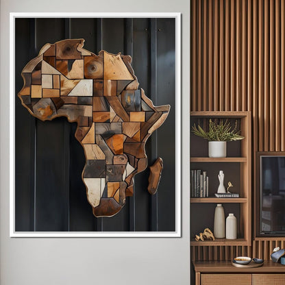 Africa Wooden Art Canvas Wall Art