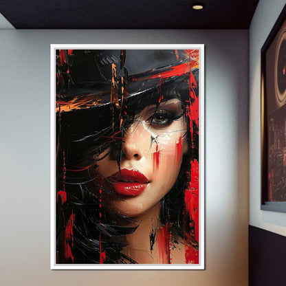 Sable Shroud of Passion Canvas Wall Art