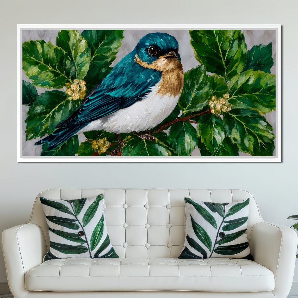 Emerald Wings Nature's Bird Canvas Wall Art