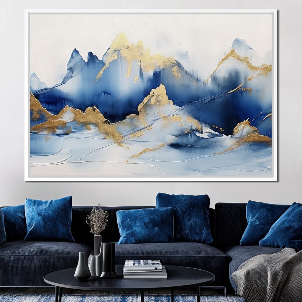 Golden Sapphire Alpine Peaks Canvas Wall Art