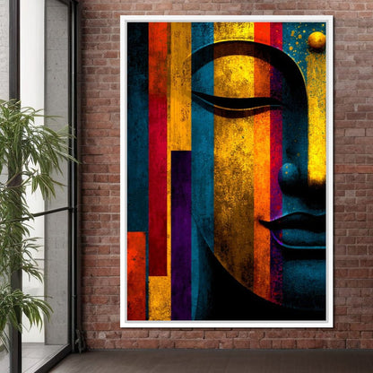 Radiant Stripes of Tranquil Face Canvas Wall Art