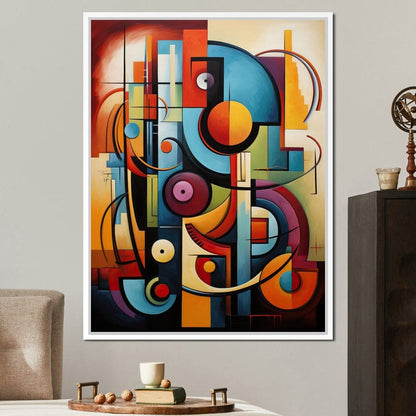 Mosaic of Colorful Cubism Canvas Wall Art