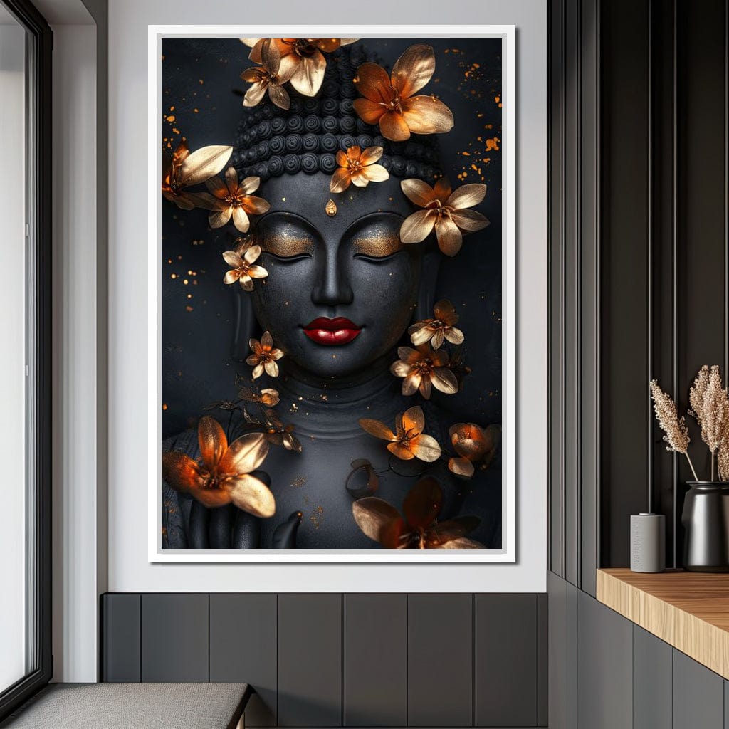 Radiant Floral Buddha Tranquility Canvas Wall Art