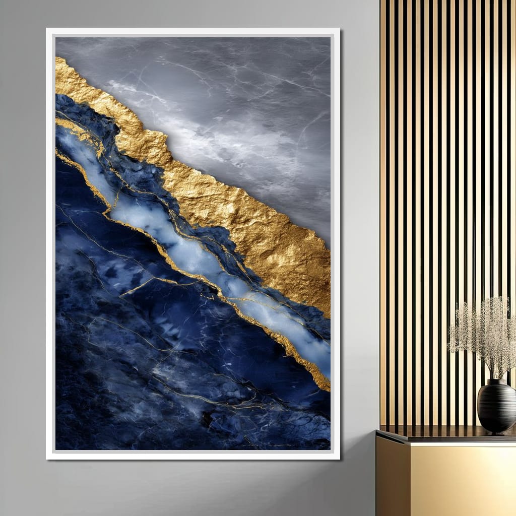Gilded Midnight Marble Rift Canvas Wall Art