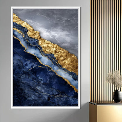Gilded Midnight Marble Rift Canvas Wall Art