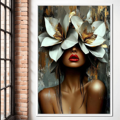 Golden Petals Revelation Canvas Wall Art