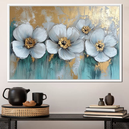 Golden Petals Dreamscape Blooms Canvas Wall Art