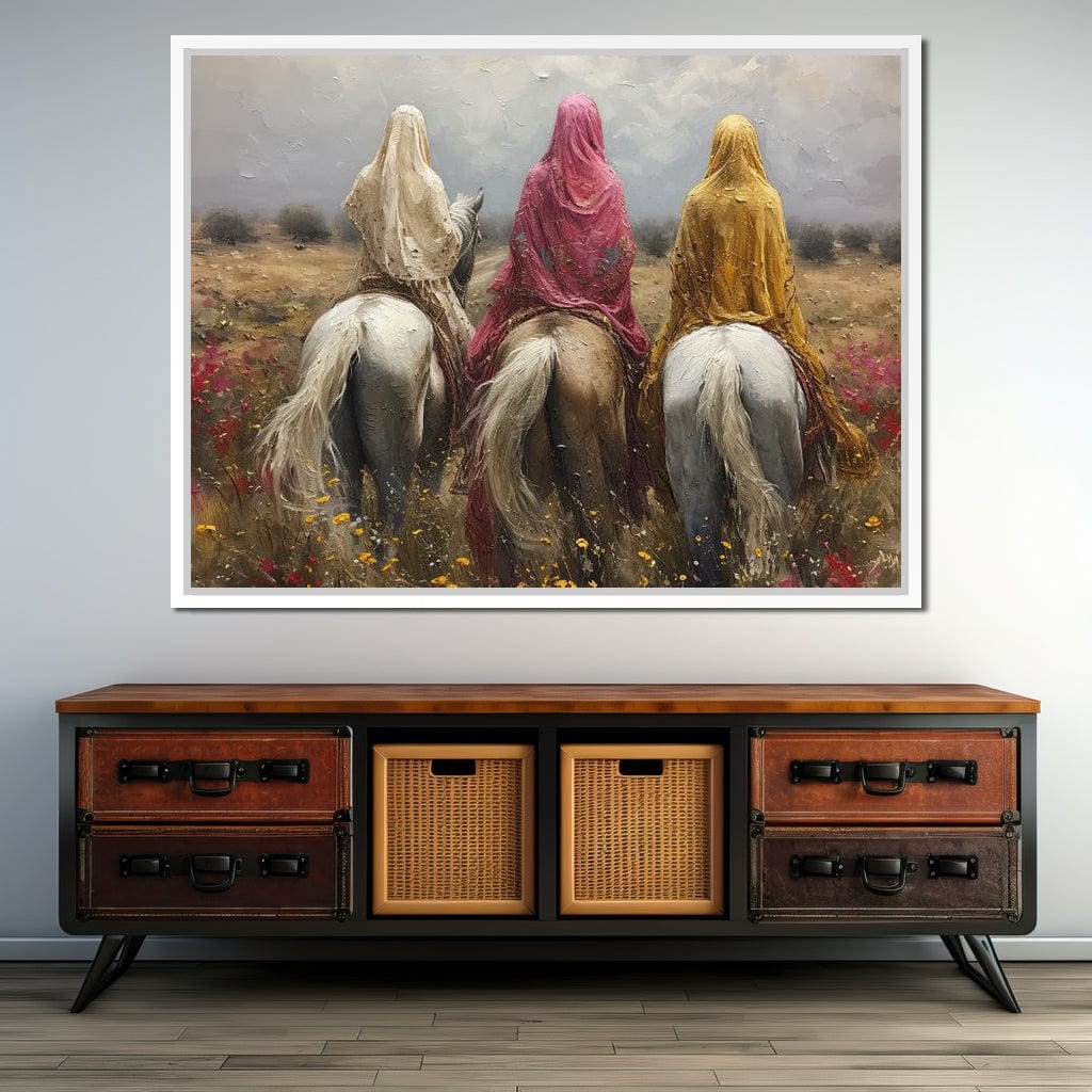 Womens Horse Riding Canvas Wall Art