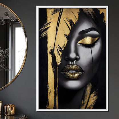 Golden Elegance Enigma Canvas Wall Art