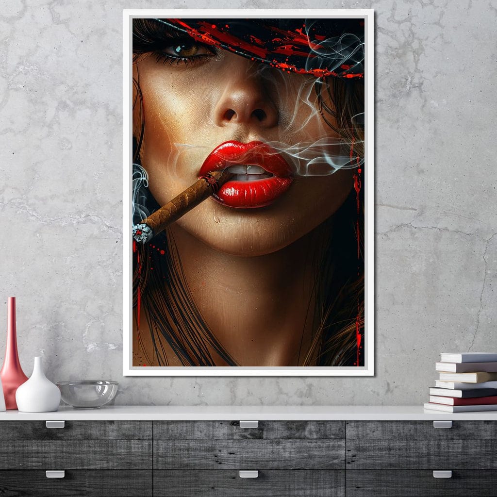 Sultry Smoke and Sable Tresses Canvas Wall Art