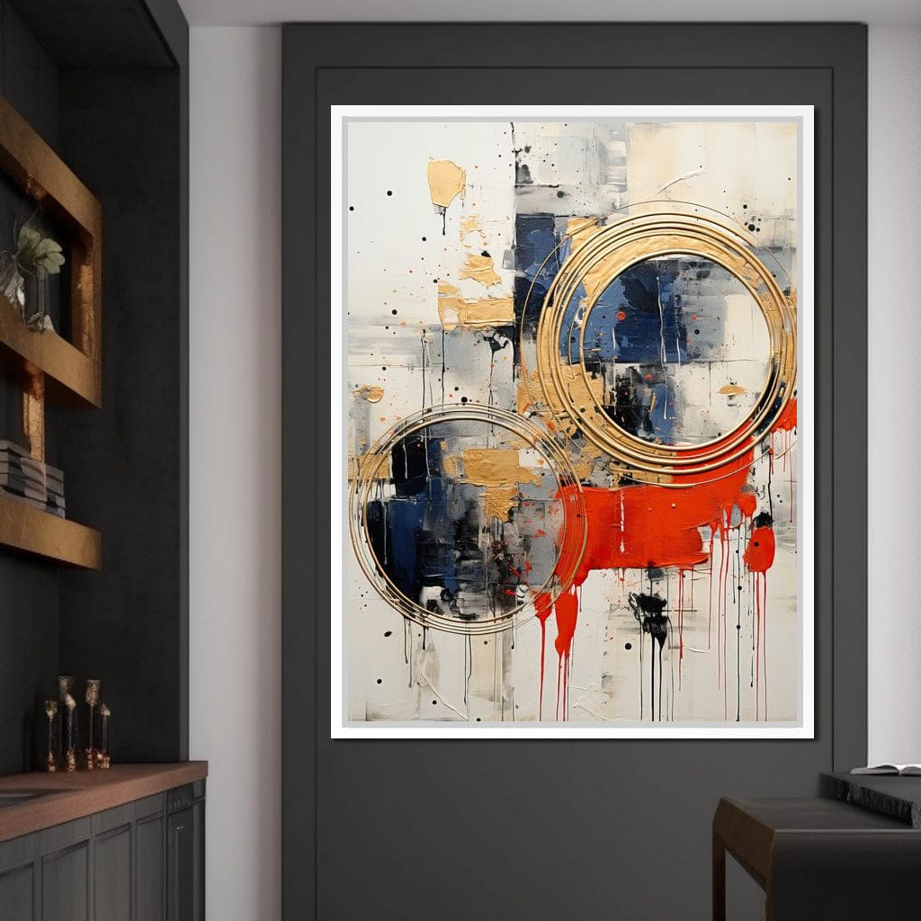 Golden Royal Geometric Harmony 04 Canvas Wall Art