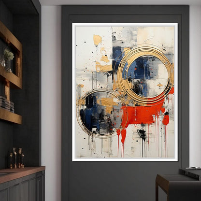 Golden Royal Geometric Harmony 04 Canvas Wall Art