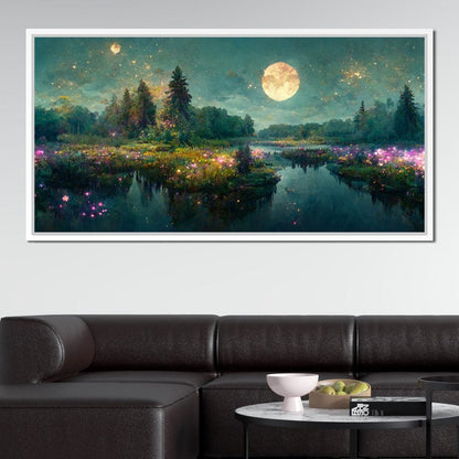 Glittering Lake Canvas Wall Art