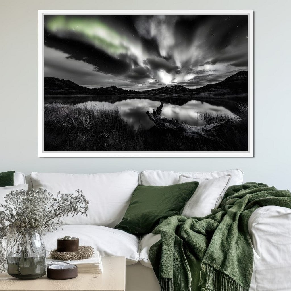 Eternal Wilderness Light Green Glow Canvas Wall Art