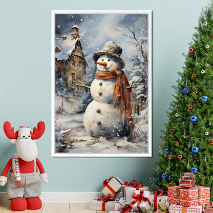 Christmas Snowman Canvas Wall Art