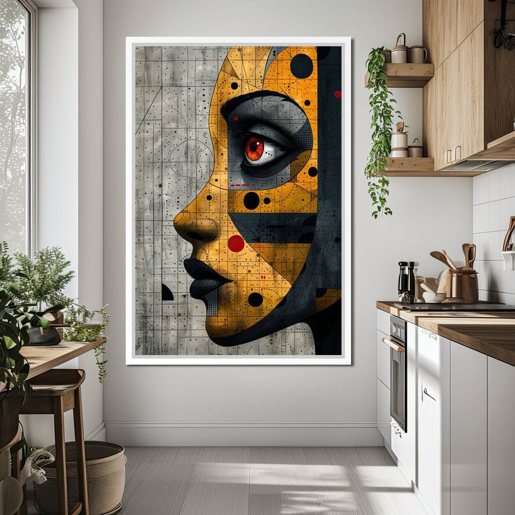 Mechanized Visage Unveiled Canvas Wall Art