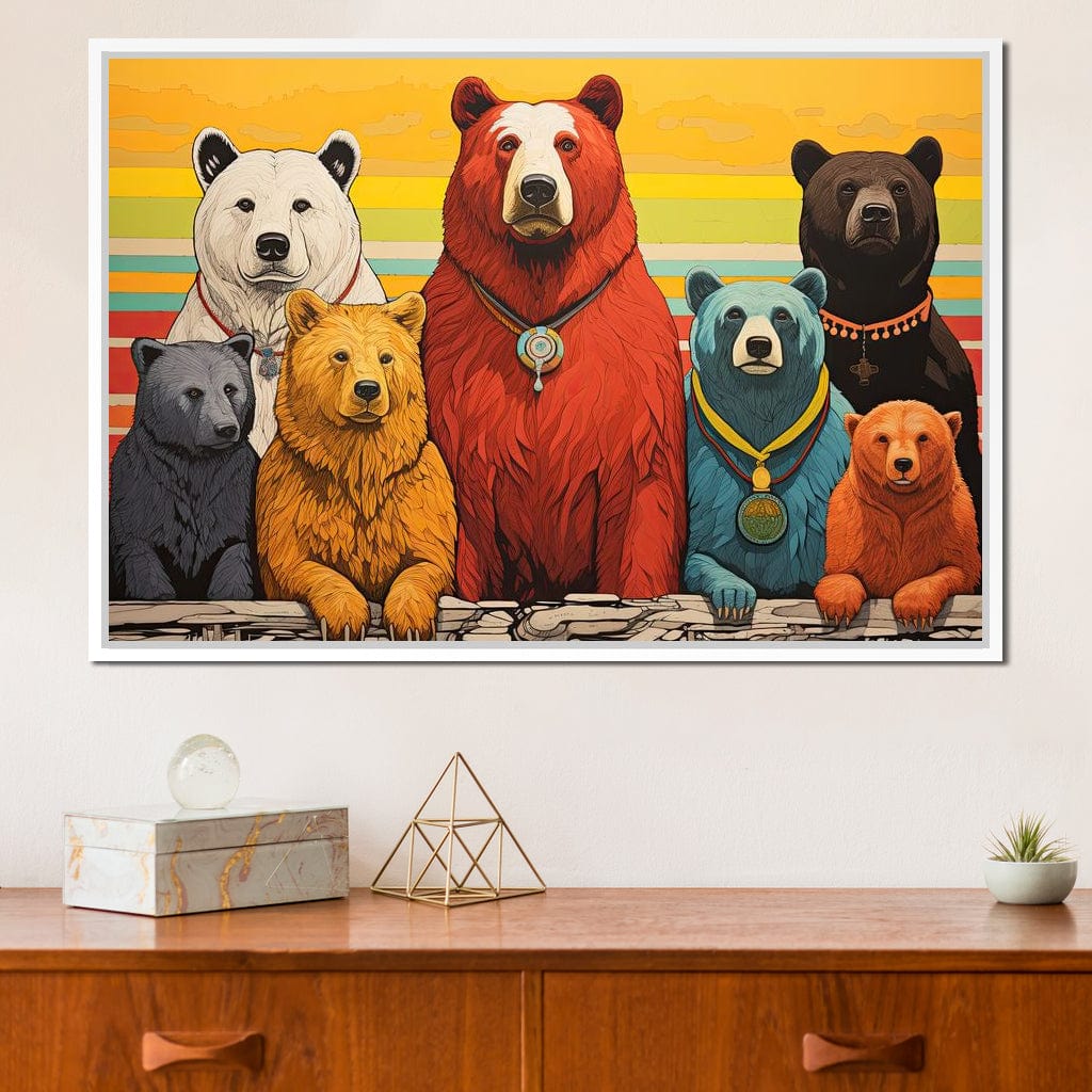 Kaleidoscope of Bears Canvas Wall Art