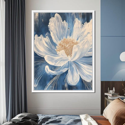 Petal Harmony in Blooming White Canvas Wall Art