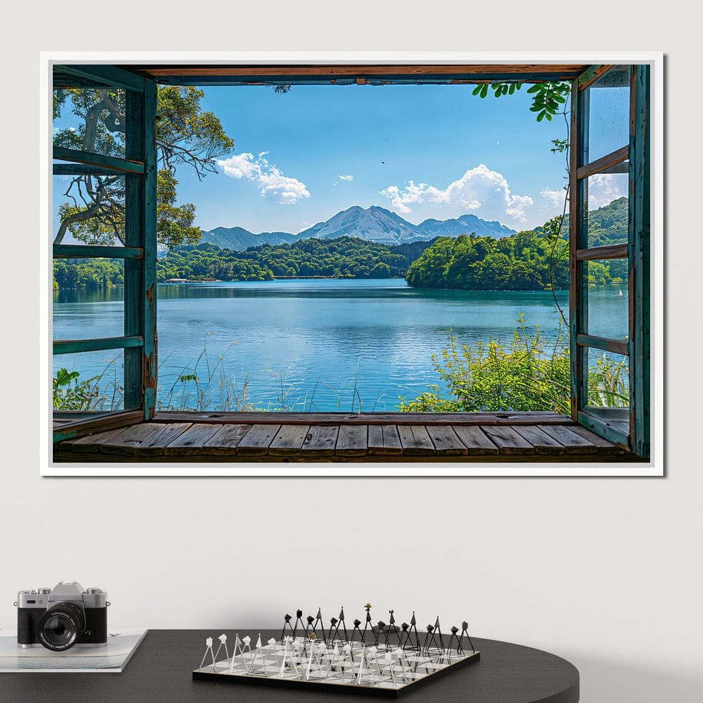 Serene Lakeside Retreat Canvas Wall Art
