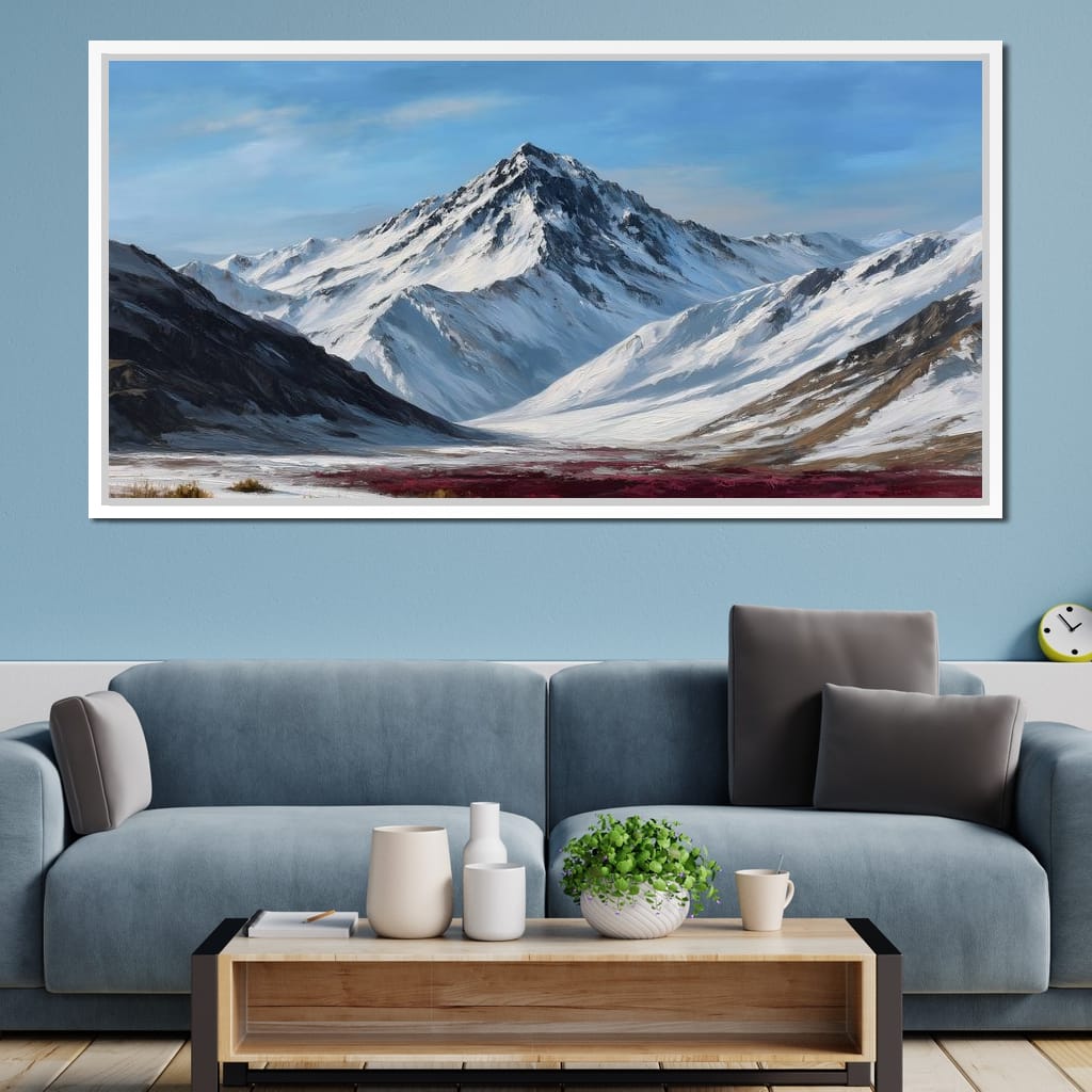 Snowy Alpine Peak Canvas Wall Art